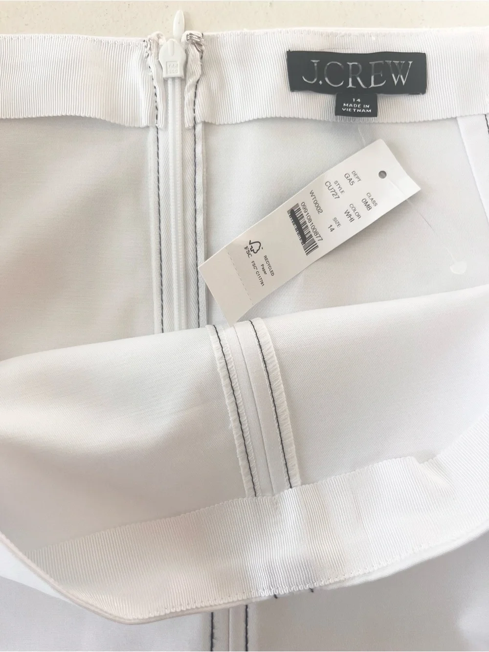 NWT J Crew Fairfax skirt in contrast-stitch double cotton poplin
